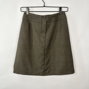 Harve Benard 100% Wool Skirt Petite 2P Lined Brown Plaid A Line Career